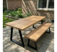 TRL Furniture Slatted Solid Oak Outdoor Table - 180 - 90