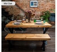 TRL Handmade Furniture Chunky And Sturdy Dining Table - Mid Oak