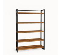 TRL Handmade Furniture Rustic Industrial Oak Bookcase - 80Cm(L)