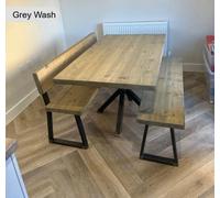 TRL Handmade Furniture Sleek & Slender Reclaimed Dining Table With Spider Leg - Grey Wash