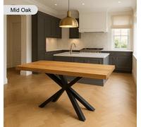 TRL Handmade Furniture Sleek & Slender Reclaimed Dining Table With Spider Leg - Mid Oak