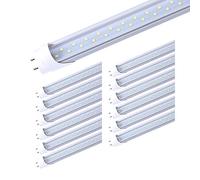 TRLIFE 4FT LED Light Bulbs, T8 LED Tube Lights 4FT 28W 5000K Daylight White, 3360 Lumens Dual Row LEDs Replacement for 4FT Fluorescent Fixture, Clear Cover, Ballast Removal, Dual-end Powered(12 Pack)