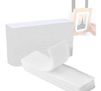 TRLREQ 18 Pcs 3x10cm Double-Side Reclosable Hook Loop Strips Tape,Self Adhesive Hook and Loop Tapes,Indoor Outdoor Use for Holds Picture Frame and Tools(White)