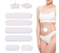 TRLREQ 50 Pcs Self-Adhesive Castor Oil Pack Wrap, Organic Cotton Belly Button Patch Kit for Detox & Muscle Relief (Castor Oil Not Included)