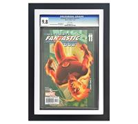 trlry Single CGC Graded Comic Book Frame,Only for Standard CGC Graded Comic Books,Solid Wood (White mat)