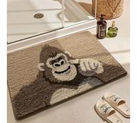 Trlyane Animal Bath Mat 50 x 80 cm, Extra Soft and Absorbent, Gorilla