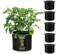 Trlyane Grow Bags for Vegetables, 6 Pack 10 Gallon Large Growing Bags, Fabric Planter Container for Vegetables Flowers Potato Tomato Carrot Strawberry, Black