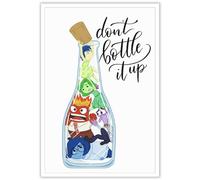 TRLZHOA Don'T Bottle It Up Posters Inside Out Animation Positive Mental Health Art Motivational Uplifting Teen Kids Cute Cartoon Gifts Prints For Home Bedroom Dorm Office Wall Decor 16x24in Unframed