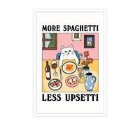 TRLZHOA Retro More Spaghetti Less Regretti White Cat Posters Fruit Wine Alcohol Drink Art Cute Pet Kitten Animal Flowers Vase Cartoon Prints For Home Bedroom Dorm Kitchen Wall Decor 16x24in Unframed