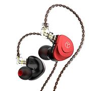 TRN V90S HiFi Earphone, Stage/Studio in Ear Monitor, 5BA+1DD Stereo Bass IEM, Metal in Ear Headphone with Detachable 2 Pin Cable (V90S Red No Mic)