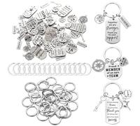 Trnayi 285 Pcs Employee Appreciation Charms Bulk Motivational Keychain Jewelry Making Supplies Inspirational Thank You Gifts for Coworkers Staff Team DIY Recognition Awards Bracelets Necklaces