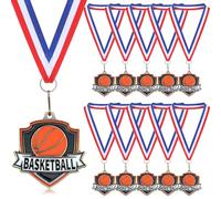Trnayi 40 Pcs 10/20 /30/40 Pcs Award Medals Bulk Sports Medals with Neck Ribbons 2.4 Inch Winner Award Trophy Prize Gift for Sports Themed Party Favors Tournaments School Match (Basketball)