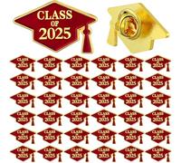 Trnayi 60 Pcs Class of 2025 Graduation Pins Bulk Souvenir Emblem Graduation Cap Lapel Pins Congrats Badges Button 2025 Grad Gifts for High College Teacher Student Guests Party Favor, One Size, Iron