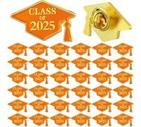 Trnayi 60 Pcs Class of 2025 Graduation Pins Bulk Souvenir Emblem Graduation Cap Lapel Pins Congrats Badges Button 2025 Grad Gifts for High College Teacher Student Guests Party Favor, One Size, Iron