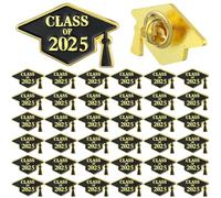 Trnayi 60 Pcs Class of 2025 Graduation Pins Bulk Souvenir Emblem Graduation Cap Lapel Pins Congrats Badges Button 2025 Grad Gifts for High College Teacher Student Guests Party Favor(Black)