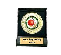 Tro Show Cricket Gold insert with box trophy award,50mm insert, Free Engraving