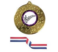 Tro Show Music Gold medal 50mm,with red white blue ribbon, Free Engraving(cl)