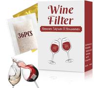 Trobing Wine Filter 36 Bags, Removes Sulfites Histamines and Tannin, No More and Headaches Nausea, Wine Allergy Sensitivity Prevention, All Natural Purifier Filters
