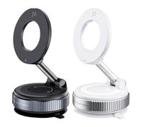 Trochate 2 Pack Suction Magnetic Car Phone Holder,360° Rotating Foldable Hands-Free Magnetic Phone Mount Stand Holder