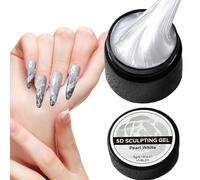Trochate 3D Nail Gel, Pearl 3D Sculpting Gel for Nail Design, Smooth Flower Carving Extension Modeling Beauty Charm Sculpture Manicure Products for Beginner Salon Home Professionals