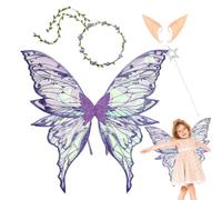 Trochate Adult Fairy Wings Halloween Ears Wand Set
