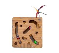 Trochate Cat Puzzle Toy, Cat Maze Game Puzzle Box with Teaser Wand, Mentally Stimulating Kitten Ball and Teaser Wand for Hunting Play Boredom Prevention