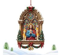 Trochate Christmas Ornaments | Christmas Jesus Prayer Scene Ornaments - 2D Acrylic Holiday Festive Decorations for Women Men Family Mother Father Friends