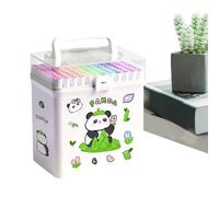 Trochate Coloring Marker Pen - 120-colors Drawing Markers Pens Cartoon Animal Design | Multi-functional Buildable Painting Pencil for Students Children Kids Boys