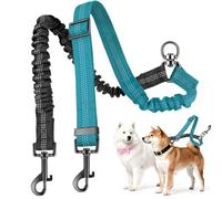 Trochate Dog Traction Rope - Adjustable 360-Degree Swivel | Double Dog Walking Rope,for Small Large Breeds Walking Training Park Outdoor Garden Yard