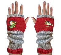 Trochate Fingerless Gloves for Women - Knit Bird Pattern Warm Mittens,Embroidery Open Finger Gloves Women,for Winter Cold Weather Working Typing Driving Costume Winter Cold Weather