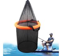 Trochate Fishing Basket for Caught Fish - Folding Live Lure Storage Cage - Portable Mesh Basket with Drawstring for Crayfish Catfish Saltwater Freshwater Fly Fishing Accessories