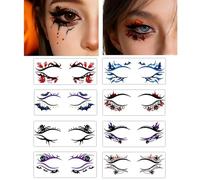 Trochate Halloween Eyeshadow Stickers - 8 Pairs Spiderweb Pumpkin Decals - Women Face Stickers | for Holiday Party Events Stage Performance Festival Christmas Autumn Bonfire Garden