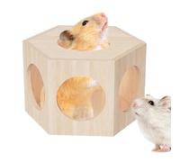 Trochate Hamster Hide out Wood - Small Animals Houses,Habitat Maze Cage Accessories Pet Supplies Décor for Dwarf Gerbil Lemmings Guinea Chinchilla