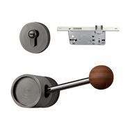 Trochate Interior Door Knob with Lock - Keyless Privacy Lever Handle | Bedroom Door Knobs with Lock,for Bedroom Bathroom Left Right Security Entry Room Home Indoor Garage