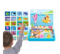 Trochate Magnet Puzzles,Funny Double Sided Board Games | Portable Jigsaw Magnet Tabletop Toys | for Toddler Boys Girls Kids Preschool Homeschool Playroom Classroom Airplane Travel Road Trip