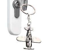 Trochate Metal Keychain | Anti-Lost Plane Key Ring | 3D Model Keyfob Keyring for Pilot Flying Aviation Enthusiast Birthday Christmas Graduation Backpack Accessory
