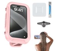 Trochate Shower Phone Holder Waterproof - Wall Mounted Phone Holder | 360 Degree Adjustable Mount Adhesive Stand for Men Mirror Home Kitchen Cellphones Bathtub Bath Women Pool