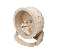 Trochate Small Hamster Wheel, Hamster Exercise Wheels, Wooden Running Saucer Enrichment for Climbing Cage Decoration Natural Habitat Simulation Chewing Needs Small Pets Play