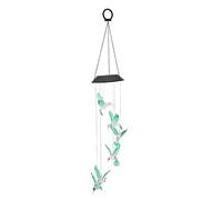 Trochilus Solar Wind Bell Chimes, LED Light Color Changing Pendant Bell, Weatherproof Garden Decor for Outdoor Yard Patio with Polycrystalline Solar Panel