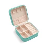 TRODANCE Mini Jewelry Travel Case, Small Portable Jewellry Organizer Box Portable Display Storage Box for Rings Earrings Necklaces, Gifts for Girl, Women, Wedding, Birthday, Mom, Mother's Day (Blue)