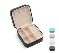 TRODANCE Mini Jewelry Travel Case, Small Travel Portable Display Storage Box, Mini Storage Organizer For Rings Earrings Necklaces Gifts (Black)