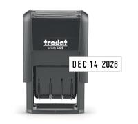 Trodat 4820 Printy 4.0, Self-Inking Date Stamp for Professional, Classroom and Personal Applications, 3/8” x 1-¼”, CO2 Compensated Date Stamper (Black)