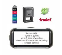 TRODAT 4929 SELF INKING RUBBER STAMP 9 LINES, PERSONALISED LOGO, BUSINESS, NAME