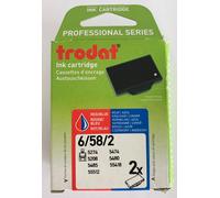 Trodat 6/58/2 Ink Cartridges Red/Blue (2-Pack) Professional Series Expiry 2029