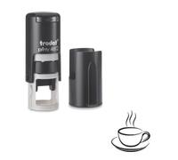 Trodat - Coffee Cup Stamp - Loyalty Card Stamper - Self-Inking Black - 11mm | Black ink creates clear impressions on loyalty cards to record purchases and reward returning customers.