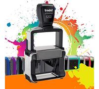 Trodat Metal Line 5203 - Professional Self-Inking Stamp with 6 Customizable Lines - Text Plate 49 X 28 mm Included