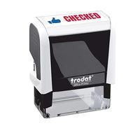 Trodat Office Printy 4912 Self Inking Word Stamp CHECKED 46x18mm Blue/Red Ink - 77254