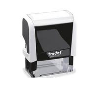 Trodat White Medium Self-inking Draft Stamp - 'DRAFT' Text in Red, Blue Image, Recycled Material