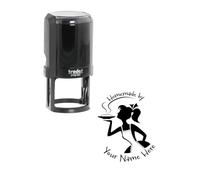 Trodat Personalised ‘Homemade by’ Baking Stamp - Custom Self-Inking Rubber Stamp for Packaging | Trodat Printy 4642 | Retro Food Design | 40mm | Eco-Friendly