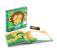 Trodat Pixel Stamp Kit Animals Edition | 6 Coloured Stamps and 18 Activity Templates | Creative Educational Craft Set for Kids | Develop Fine Motor Skills